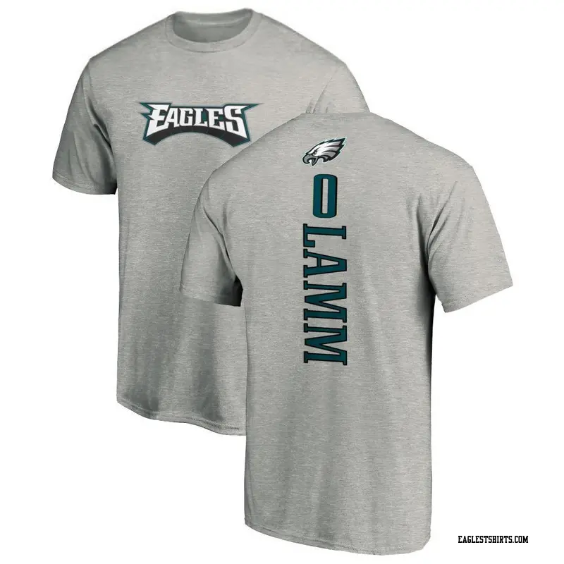 Men's Philadelphia Eagles ＃0 Kendall Lamm Ash Backer T-Shirt