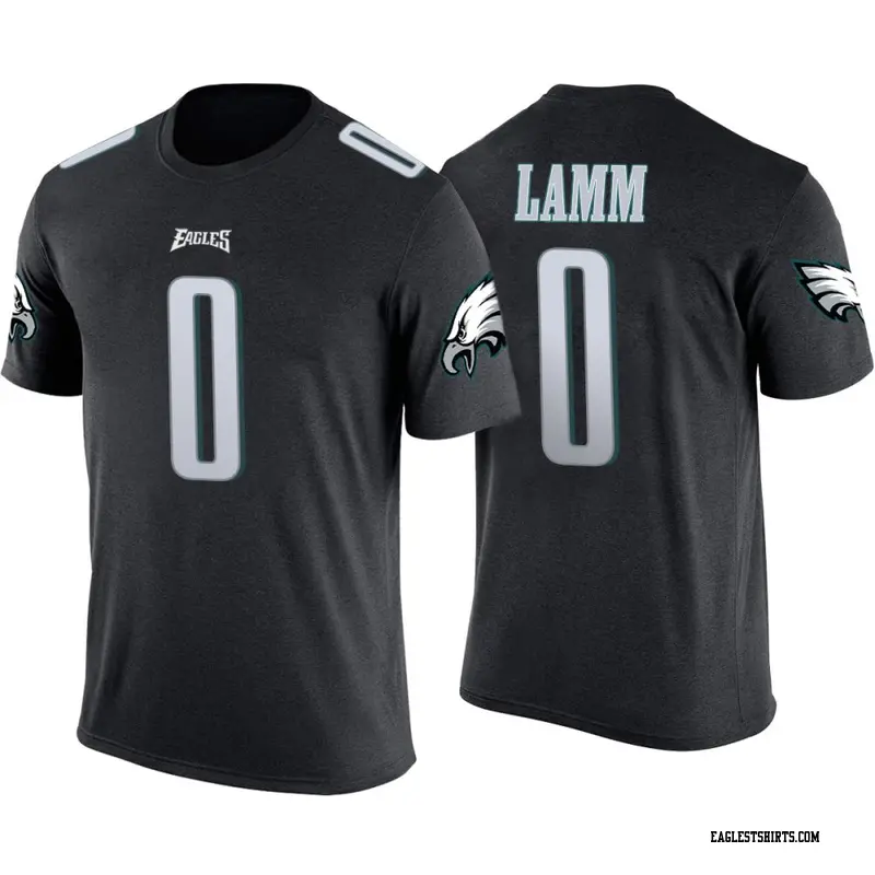 Men's Philadelphia Eagles ＃0 Kendall Lamm Black Color Rush T-Shirt