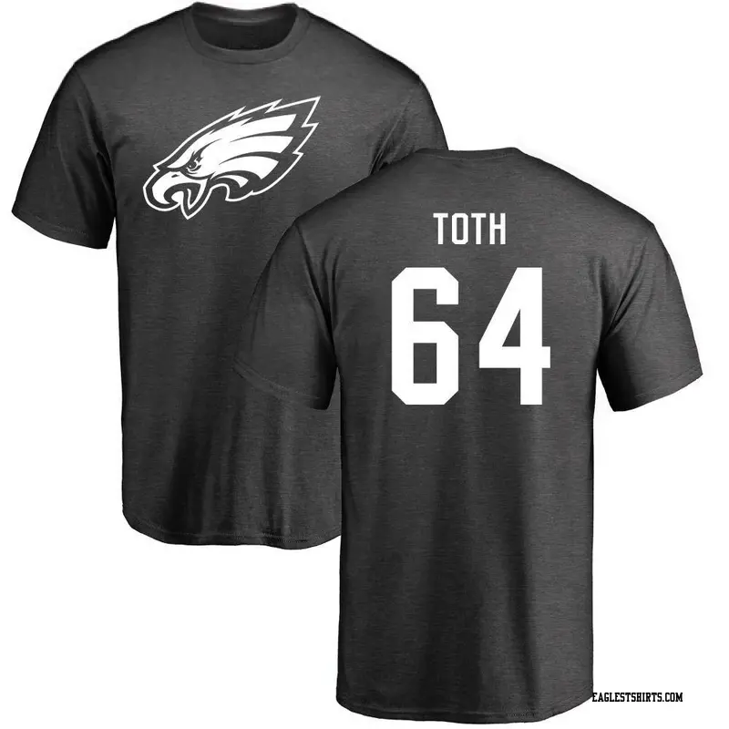 Men's Philadelphia Eagles ＃64 Brett Toth Ash One Color T-Shirt
