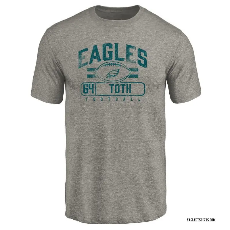 Men's Philadelphia Eagles ＃64 Brett Toth Gray Flanker T-Shirt