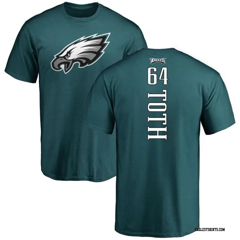 Men's Philadelphia Eagles ＃64 Brett Toth Green Backer T-Shirt