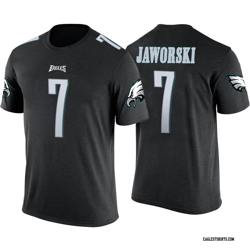 Men's Philadelphia Eagles ＃7 Ron Jaworski Black Color Rush T-Shirt