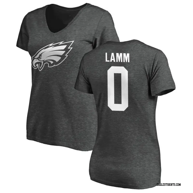 Women's Philadelphia Eagles ＃0 Kendall Lamm Ash One Color T-Shirt