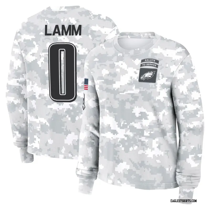 Women's Philadelphia Eagles ＃0 Kendall Lamm Camo Arctic 2024 Salute to Service Long Sleeve T-Shirt