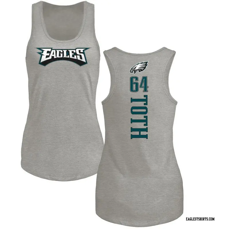 Women's Philadelphia Eagles ＃64 Brett Toth Ash Backer Tank Top