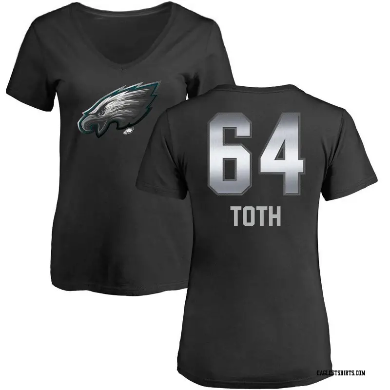 Women's Philadelphia Eagles ＃64 Brett Toth Black Midnight Mascot T-Shirt