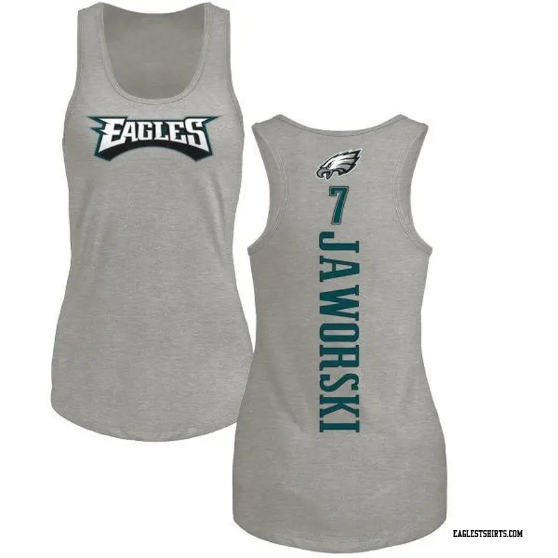 Women's Philadelphia Eagles ＃7 Ron Jaworski Ash Backer Tank Top