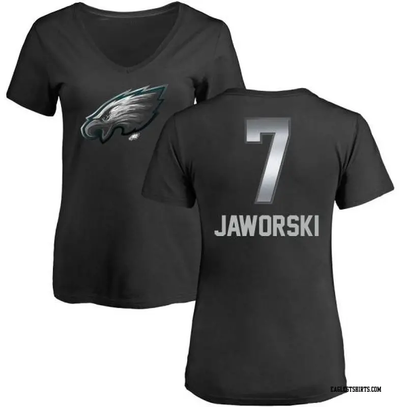 Women's Philadelphia Eagles ＃7 Ron Jaworski Black Midnight Mascot T-Shirt