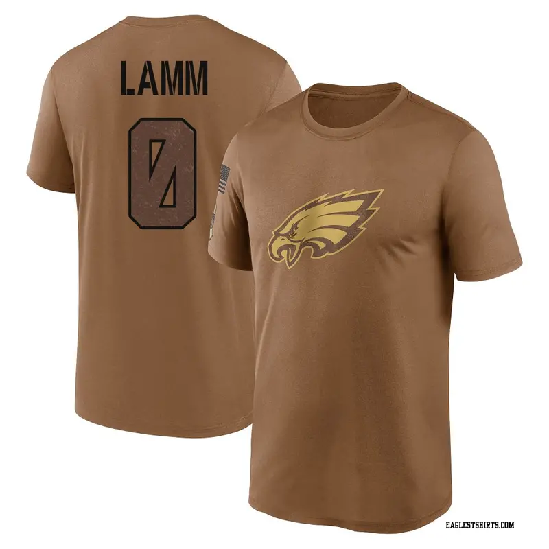 Youth Philadelphia Eagles ＃0 Kendall Lamm Brown 2023 Salute To Service Performance T-Shirt