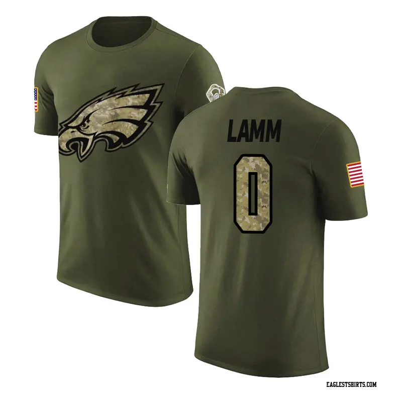 Youth Philadelphia Eagles ＃0 Kendall Lamm Olive Salute to Service T-Shirt