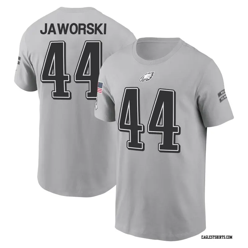 Youth Philadelphia Eagles ＃7 Ron Jaworski Gray 2024 Salute to Service Name & Number T-Shirt